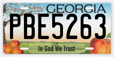 GA license plate PBE5263