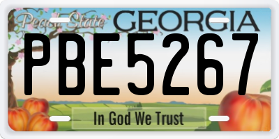 GA license plate PBE5267