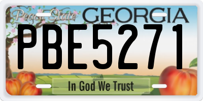 GA license plate PBE5271