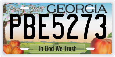 GA license plate PBE5273
