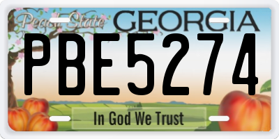GA license plate PBE5274