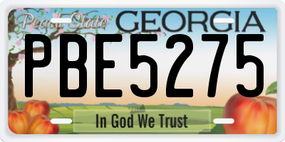 GA license plate PBE5275