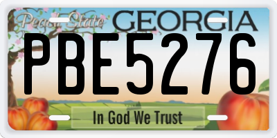 GA license plate PBE5276