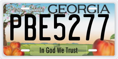 GA license plate PBE5277