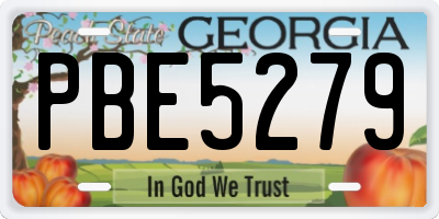 GA license plate PBE5279