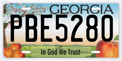 GA license plate PBE5280