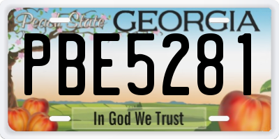 GA license plate PBE5281