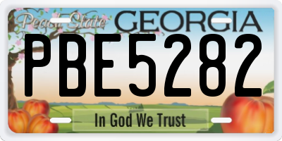 GA license plate PBE5282