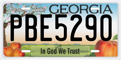 GA license plate PBE5290