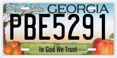 GA license plate PBE5291