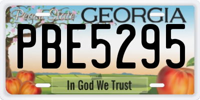 GA license plate PBE5295