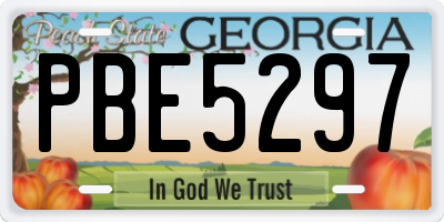 GA license plate PBE5297