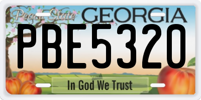 GA license plate PBE5320