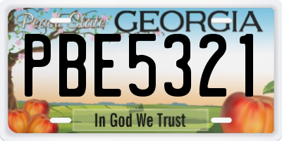 GA license plate PBE5321