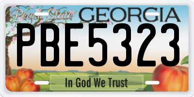 GA license plate PBE5323