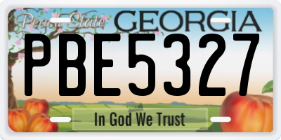 GA license plate PBE5327
