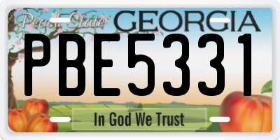 GA license plate PBE5331