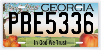 GA license plate PBE5336