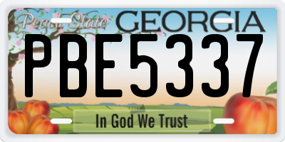GA license plate PBE5337