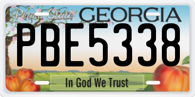GA license plate PBE5338