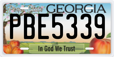 GA license plate PBE5339