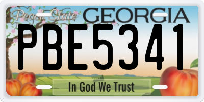 GA license plate PBE5341