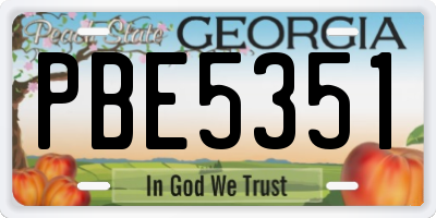 GA license plate PBE5351