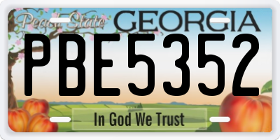 GA license plate PBE5352