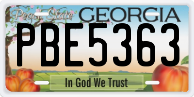 GA license plate PBE5363