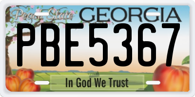 GA license plate PBE5367