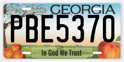 GA license plate PBE5370
