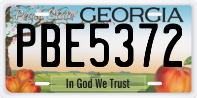 GA license plate PBE5372