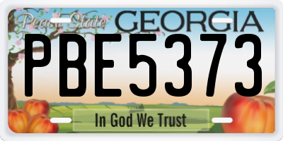 GA license plate PBE5373