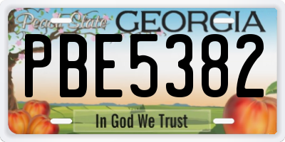 GA license plate PBE5382