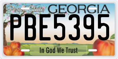 GA license plate PBE5395