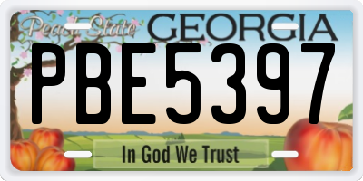 GA license plate PBE5397
