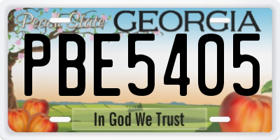 GA license plate PBE5405