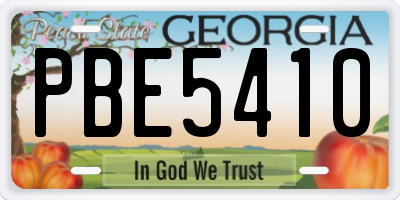 GA license plate PBE5410