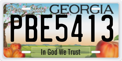 GA license plate PBE5413