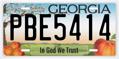 GA license plate PBE5414
