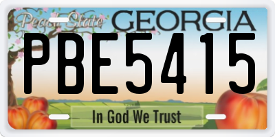GA license plate PBE5415