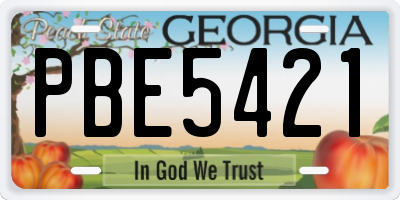 GA license plate PBE5421