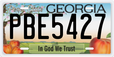GA license plate PBE5427