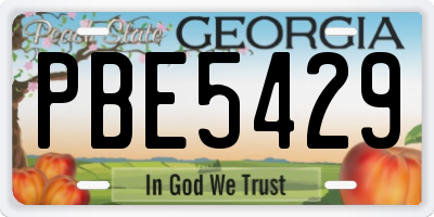 GA license plate PBE5429