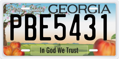 GA license plate PBE5431