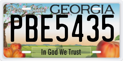 GA license plate PBE5435