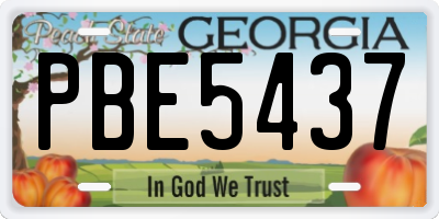 GA license plate PBE5437