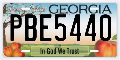 GA license plate PBE5440