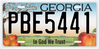 GA license plate PBE5441