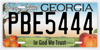 GA license plate PBE5444